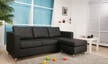 Black chaise lounge style sectional sofa