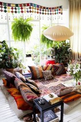 bohemian living room decor idea 2