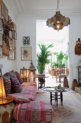 bohemian living room decor idea 3