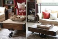 DIY Factory Cart in small living room