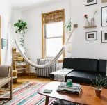 Photo of hammock in Michael Groth's Greenpoint apartment