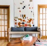 Photo of wall hanging quilt in Michael Groth's Greenpoint apartment