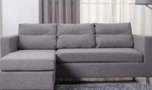 Small grey chaise lounge sectional sofa