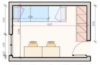 Rectangular bedroom Furniture Arrangement