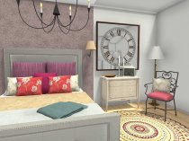 Bedroom Ideas - Romantic bedroom design with wallpaper accent wall
